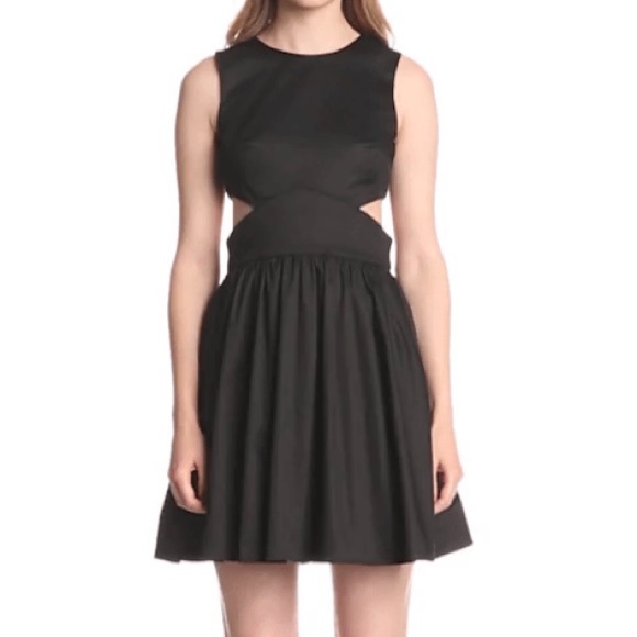 French Connection Cutout Fit & Flare Dress Black Sz.10 - Picture 3 of 4